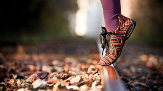Person walking trail shoes purple - a trail free wallpaper