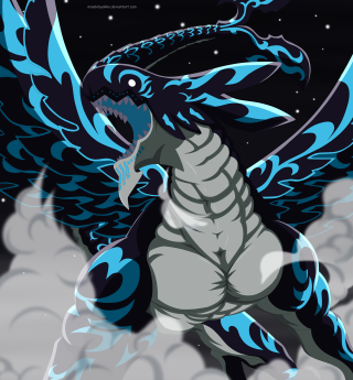 Blue black dragon manga wings - dragon free wallpaper for tablet