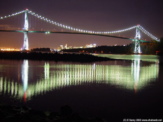 Bridge water night lights city 20 - bruce munro free wallpaper