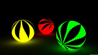 Three colored balls black background 2 - evariste vital luminai free wallpaper for desktop