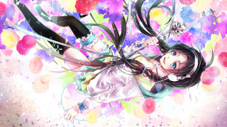 Alice prin flying anime flowers - a detailed drawing free wallpaper