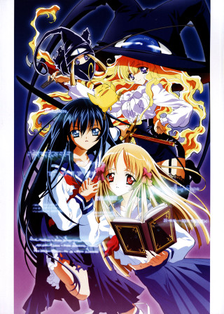 Anime characters book witch group - a book in free wallpaper