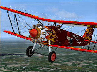 Red white biplane cityscape sky - felixkelly free wallpaper