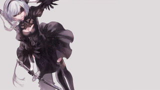 White hair black clothes sword - inspired free wallpaper for desktop