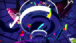 Colorful object blue background white - a white circle in the center of the image free wallpaper