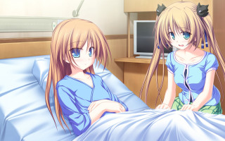 Anime girls hospital bed together - hint of yayoi kasuma free wallpaper for desktop