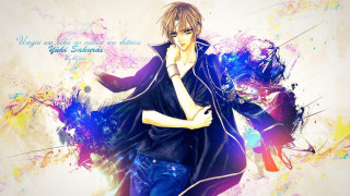 Man blue jacket jeans colorful - anime visual free wallpaper