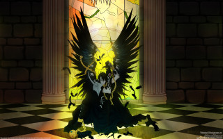 Woman black wings window bird - black wing free wallpaper