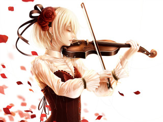 Woman playing violin rose hair - a woman playing free wallpaper