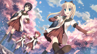 Anime girls cloudy sky stars - a cloudy sky free wallpaper