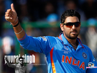 Man blue shirt sunglasses pointing - the side of the picture free wallpaper