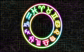 Neon sign zodiac numbers circle - the middle free wallpaper
