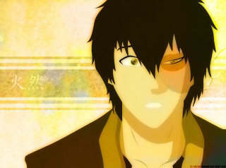 Man black hair tie yellow - destructive free wallpaper