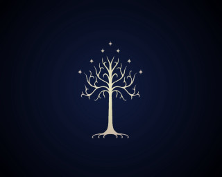 White tree stars blue background - lord of the rings free wallpaper