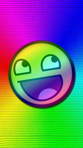 Smiley rainbow blue red background - a smiley face free wallpaper