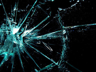 Broken glass window night sky - deconstructivism free wallpaper