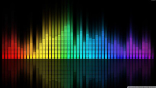 Colorful sound wave black background 5 - synthwave free wallpaper