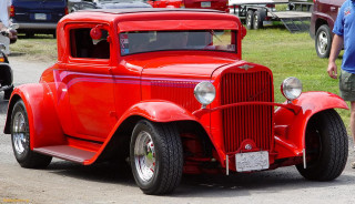 Red truck parking lot man - a red truck free wallpaper