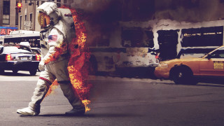 Space suit man fire hose - his jacket free wallpaper