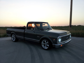 Truck parked road field sunset - a truck free wallpaper