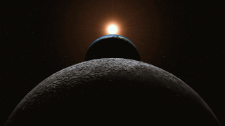 Earth moon orbit bright horizon - a. hardy free wallpaper for desktop