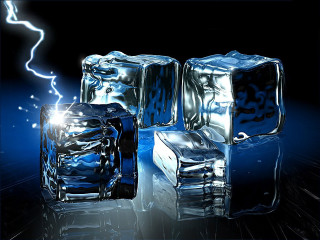 Ice cubes lightning bolt black - a lightning bolt in the background free wallpaper