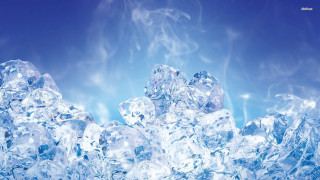 Ice cubes table blue background - ice free wallpaper