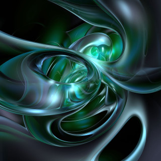 Green blue swirls curves computer - geometric abstract art free wallpaper
