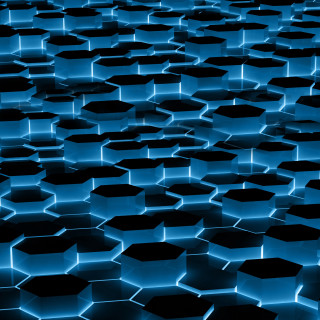 Blue black hexagons large group 3 - jagged free wallpaper