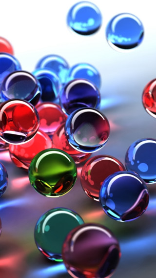 Colorful balls air white surface - image free wallpaper for mobile