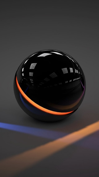 Black neon strip gray surface - free 3d render wallpaper for mobile