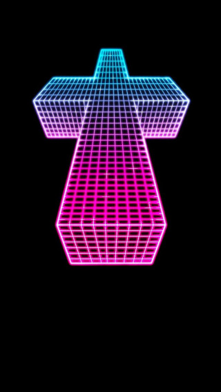 Neon cross black background pink - free neon wallpaper for mobile