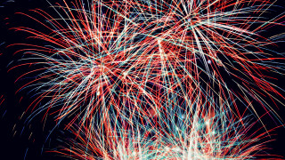 Firework display black background red - generative free wallpaper