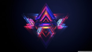 Colorful abstract design dark background 3 - triangle free wallpaper