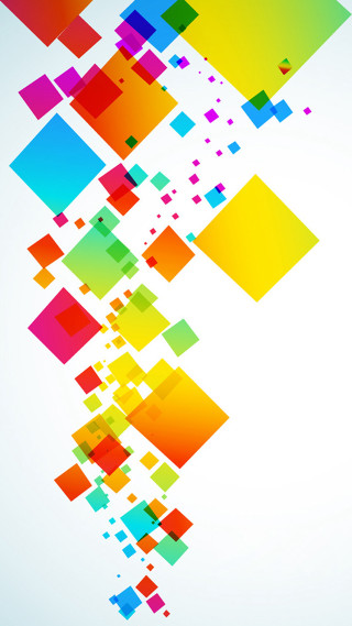 Colorful background squares white sky - square free wallpaper for mobile