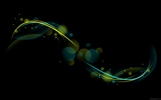 Black background blue yellow swirl 2 - vector free wallpaper