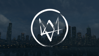City skyline white circle logo - wpa free wallpaper