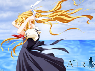 Woman long hair standing water 2 - her hand and a sword free wallpaper
