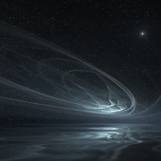 Black white space star swirling 2 - volumetric free wallpaper for tablet