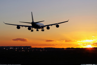 Plane sunset sky clouds dawn - the cloud free wallpaper