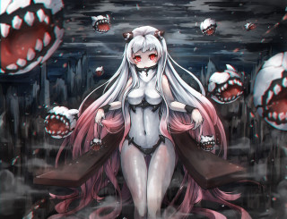 Woman abyssal giantess demon ship - a white body free wallpaper