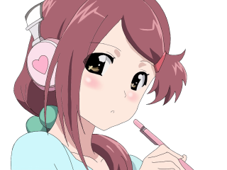 Girl pink hair headphones brushing - her tooth free wallpaper