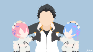 Minimalist vector characters hair ribbon - another man free wallpaper