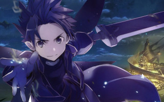 Man sword city night time - city free wallpaper