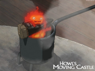 Cartoon character stirring pot fire - a spoon free wallpaper