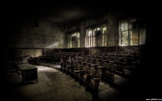 Dark room chairs table window - digital photography free wallpaper