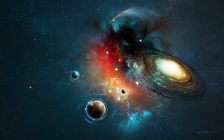 Spiral galaxy space planets background - galaxy free wallpaper