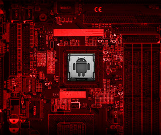 Red black computer board robot - a robot free wallpaper