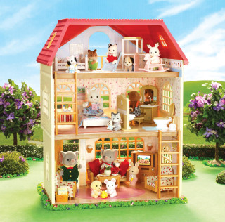 Dollhouse animals redroof windows topfloor - detail free wallpaper