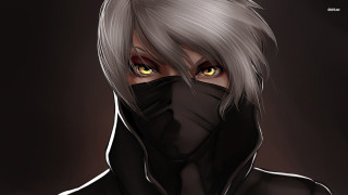 Masked person black hoodie yellow - a black mask free wallpaper